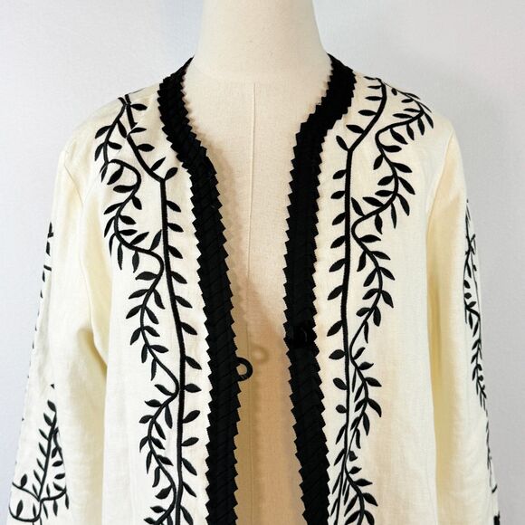 Linea by Louis Dell' Olio | Vintage 1990s | Linen Jacket | Sz L - Picture 4 of 5